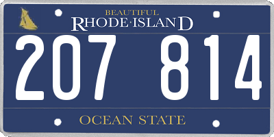 RI license plate 207814