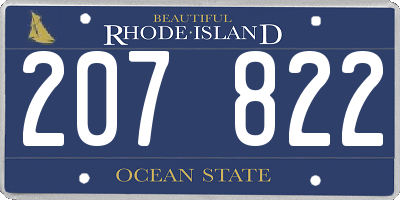 RI license plate 207822