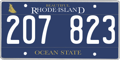 RI license plate 207823