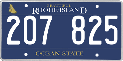 RI license plate 207825