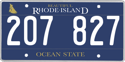 RI license plate 207827