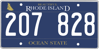 RI license plate 207828