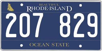 RI license plate 207829
