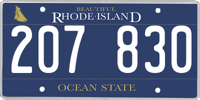 RI license plate 207830