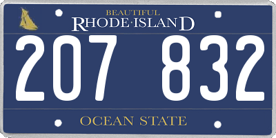 RI license plate 207832