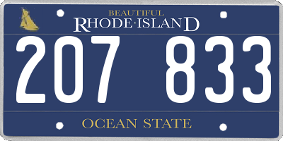 RI license plate 207833