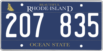 RI license plate 207835