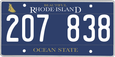 RI license plate 207838