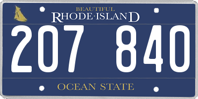 RI license plate 207840