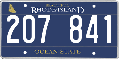 RI license plate 207841