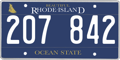 RI license plate 207842