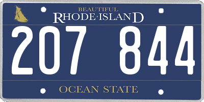 RI license plate 207844