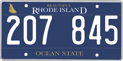 RI license plate 207845