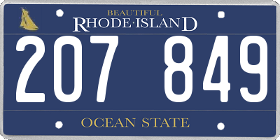 RI license plate 207849