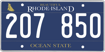 RI license plate 207850
