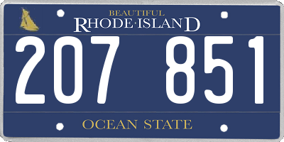 RI license plate 207851