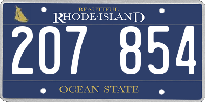 RI license plate 207854