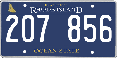 RI license plate 207856