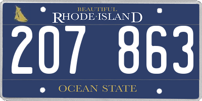 RI license plate 207863