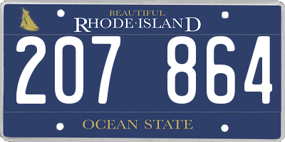 RI license plate 207864