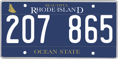 RI license plate 207865
