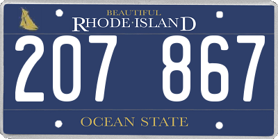 RI license plate 207867