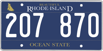 RI license plate 207870
