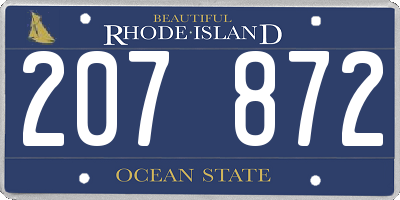 RI license plate 207872