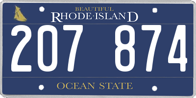 RI license plate 207874