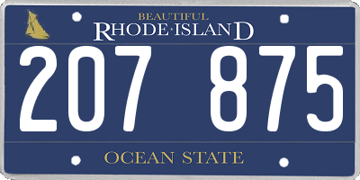 RI license plate 207875