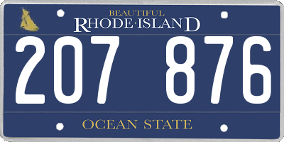 RI license plate 207876