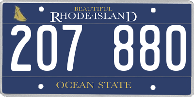 RI license plate 207880