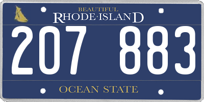 RI license plate 207883