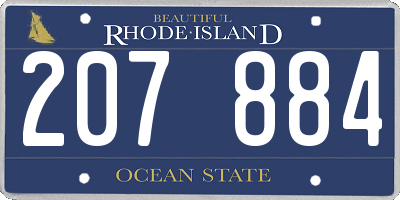 RI license plate 207884