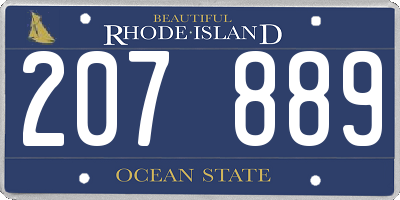 RI license plate 207889