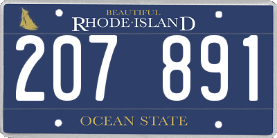 RI license plate 207891