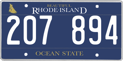 RI license plate 207894