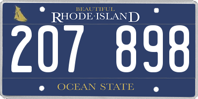 RI license plate 207898