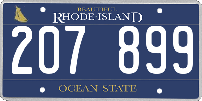 RI license plate 207899