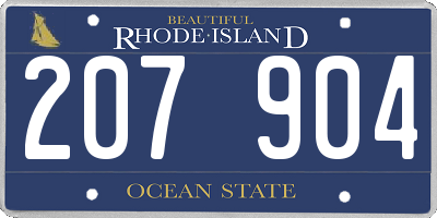 RI license plate 207904