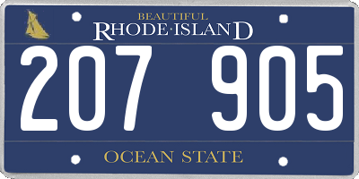 RI license plate 207905