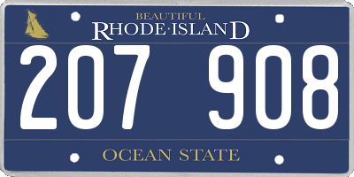 RI license plate 207908