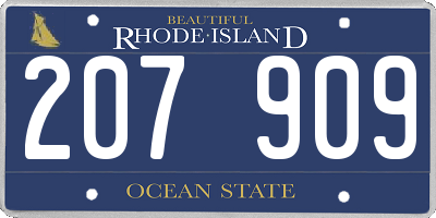 RI license plate 207909