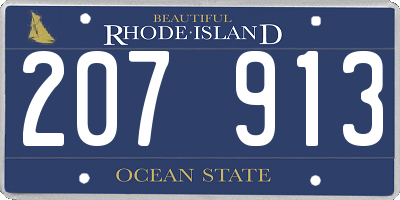 RI license plate 207913