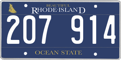 RI license plate 207914