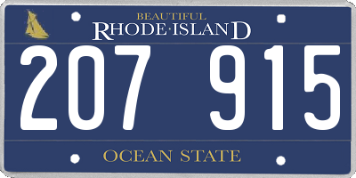 RI license plate 207915
