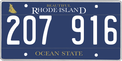 RI license plate 207916