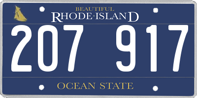 RI license plate 207917