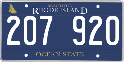 RI license plate 207920