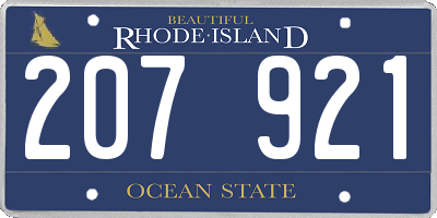 RI license plate 207921